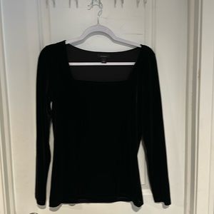 Halogen Black Velvet Long Sleeve Top